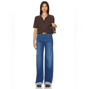 PAIGE Sasha wide leg cuffed jeans